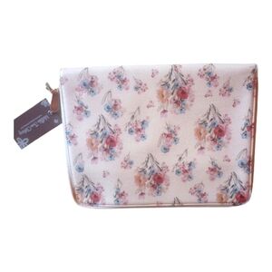 Matilda Jane Tech Organizer On The Go Zip Wallet Floral 9"x  11" New